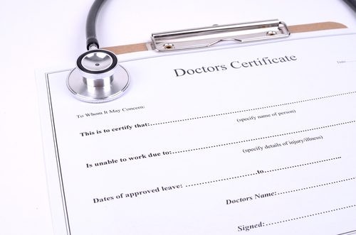A medical certificate, similar to one's issued to patients by Qoctor