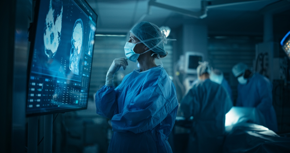 medical specialist viewing a patient's scan